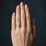 Rose gold Oval Diamond Cluster Prong-Set Solitaire Ring_12