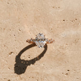 Rose gold Oval Diamond Cluster Prong-Set Solitaire Ring_15