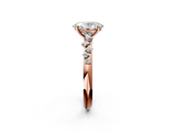 Rose gold Oval Diamond Cluster Prong-Set Solitaire Ring_43
