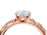 Rose gold Oval Diamond Cluster Prong-Set Solitaire Ring_45