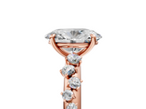 Rose gold Oval Diamond Cluster Prong-Set Solitaire Ring_46