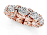 Rose gold Oval Diamond Eternity Wedding Band with Round Diamond Accents_1