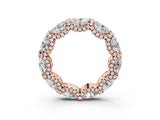Rose gold Oval Diamond Eternity Wedding Band with Round Diamond Accents_3