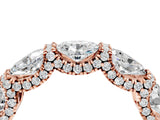 Rose gold Oval Diamond Eternity Wedding Band with Round Diamond Accents_4