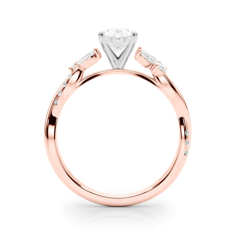 Rose gold Oval Diamond Floral Vine Solitaire Engagement Ring 2