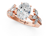 Rose gold Oval Diamond Floral Vine Solitaire Engagement Ring_26