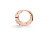 Rose gold Oval Diamond Framed Huggie Hoop Earrings_1
