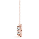 Rose gold Oval Diamond Halo Pendant with Prong Setting 2