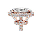 Rose gold Oval Diamond Halo Ring with Round Diamond Accents_5