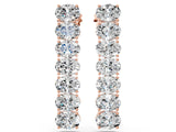 Rose gold Oval Diamond Huggie Hoop Earrings