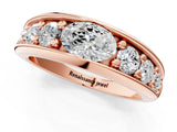 Rose gold Oval Diamond Mens Ring with Round Diamond Accents_1