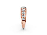 Rose gold Oval Diamond Mens Ring with Round Diamond Accents_2