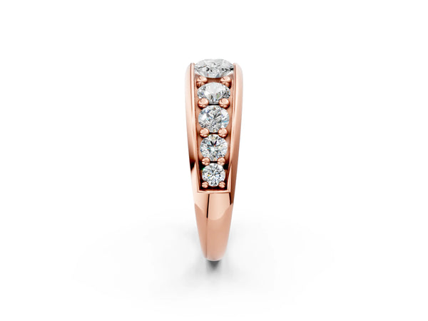 Rose gold Oval Diamond Mens Ring with Round Diamond Accents