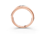 Rose gold Oval Diamond Mens Ring with Round Diamond Accents_3