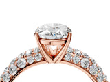 Rose gold Oval Diamond Pavé Band Solitaire Ring with Four-Prong Setting_54