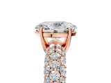 Rose gold Oval Diamond Pavé Band Solitaire Ring with Four-Prong Setting_55