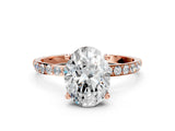 Rose gold Oval Diamond Pavé Band with Six-Prong Setting_15