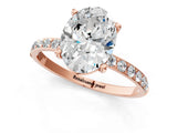 Rose gold Oval Diamond Pavé Band with Six-Prong Setting_16