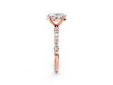 Rose gold Oval Diamond Pavé Band with Six-Prong Setting_17
