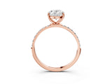 Rose gold Oval Diamond Pavé Band with Six-Prong Setting_18