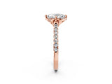 Rose gold Oval Diamond Pave Band with Floral Prong Setting_29