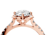 Rose gold Oval Diamond Pave Band with Floral Prong Setting_31