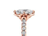 Rose gold Oval Diamond Pave Band with Floral Prong Setting_32
