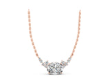 Rose gold Oval Diamond Pendant with Heart Accents and Prong Setting_12