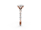 Rose gold Oval Diamond Prong Set Engagement Ring with Pave Band_205