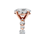 Rose gold Oval Diamond Prong Set Engagement Ring with Pave Band_208