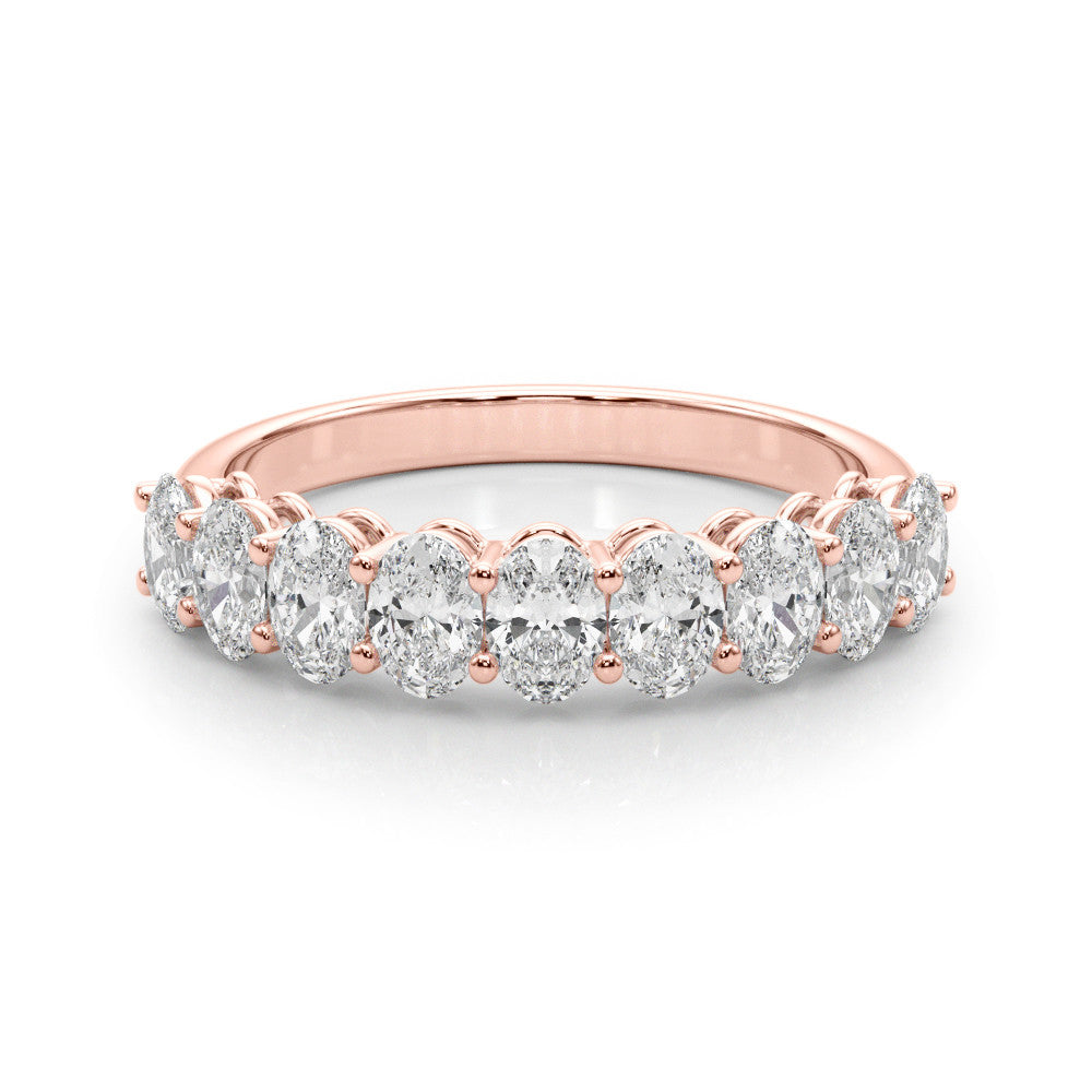 Rose gold Oval Diamond Prong-Set Eternity Band 1