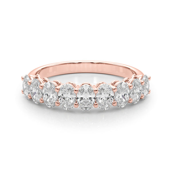 Rose gold Oval Diamond Prong-Set Eternity Band