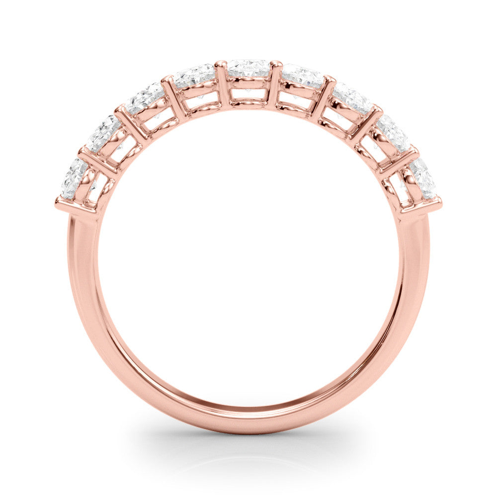 Rose gold Oval Diamond Prong-Set Eternity Band 2