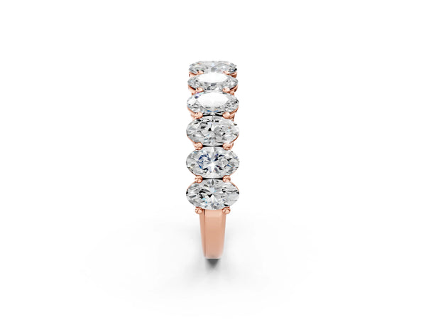 Rose gold Oval Diamond Prong-Set Eternity Band