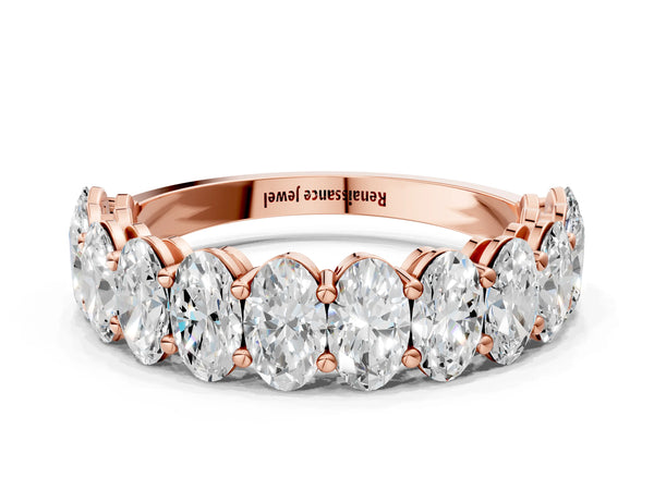 Rose gold Oval Diamond Prong-Set Eternity Band