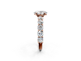 Rose gold Oval Diamond Prong Setting with Side Stones on a Pave Band_126