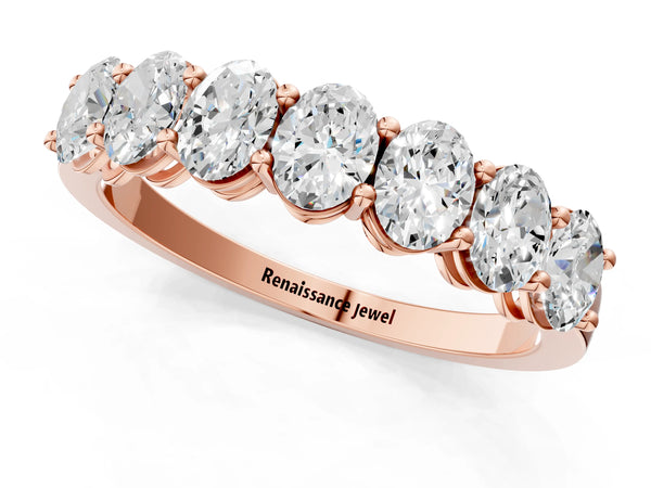 Rose gold Oval Diamond Shared Prong Eternity Band
