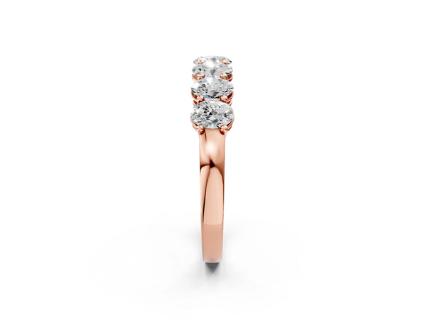 Rose gold Oval Diamond Shared Prong Eternity Band