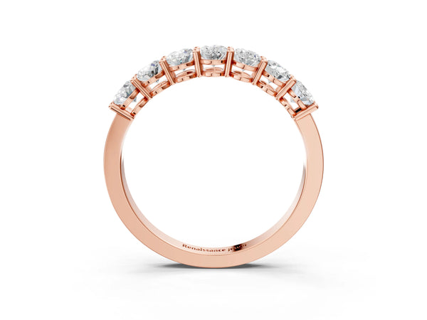 Rose gold Oval Diamond Shared Prong Eternity Band