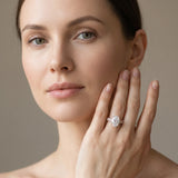 Rose gold Oval Diamond Solitaire Ring with Prong Setting and Pavé Band_14