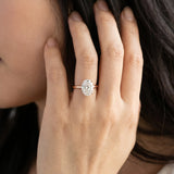 Rose gold Oval Diamond Solitaire Ring with Slim Band and Four-Prong Setting_35