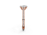 Rose gold Oval Diamond Solitaire with Pave Band and Six-Prong Setting_34