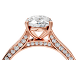 Rose gold Oval Diamond Solitaire with Pave Band and Six-Prong Setting_36