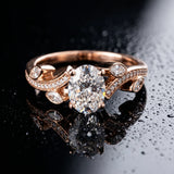 Rose gold Oval Diamond Swirl Band with Prong Setting_10