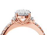 Rose gold Oval Diamond Three-Stone Pave Band with Four-Prong Setting_36