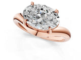 Rose gold Oval Diamond Twisted Solitaire Ring_13