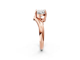 Rose gold Oval Diamond Twisted Solitaire Ring_14