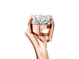 Rose gold Oval Diamond Twisted Solitaire Ring_17