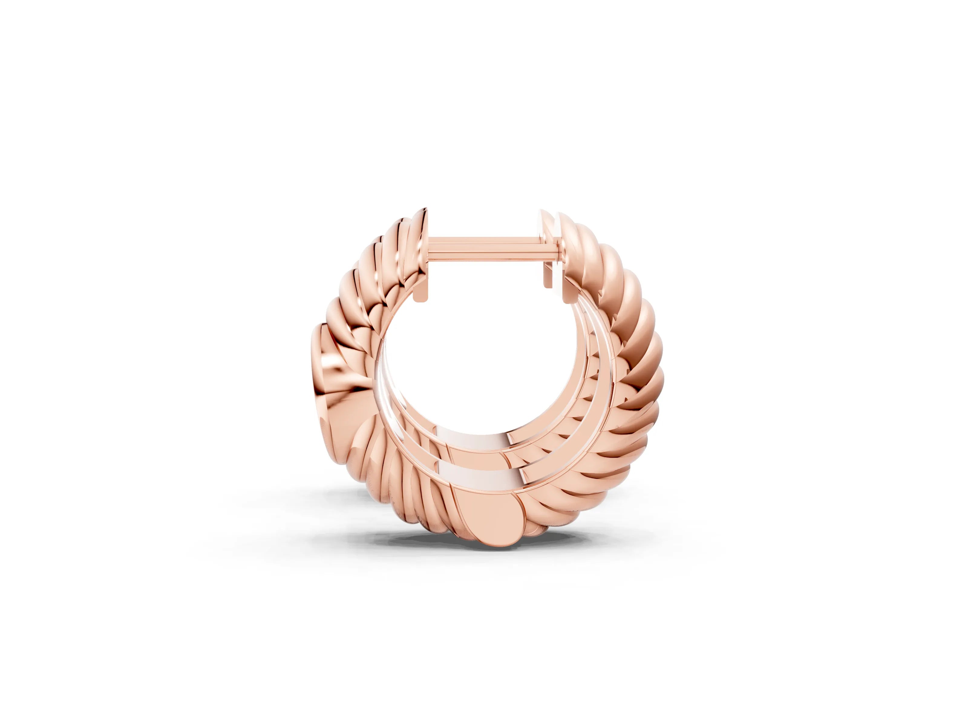 Rose gold Oval Diamond Vera Hoop Earrings_1