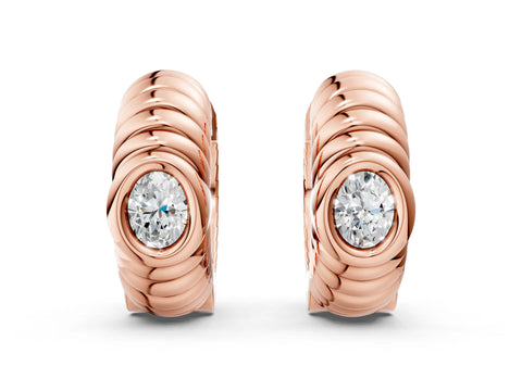 Rose gold Oval Diamond Vera Hoop Earrings